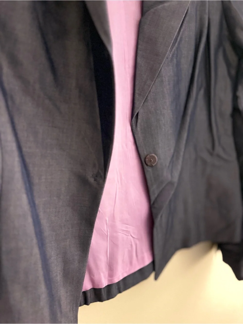 Tahari Navy Wool Mohair Blend Tailored Blazer Size 10‎ Office Career Chic